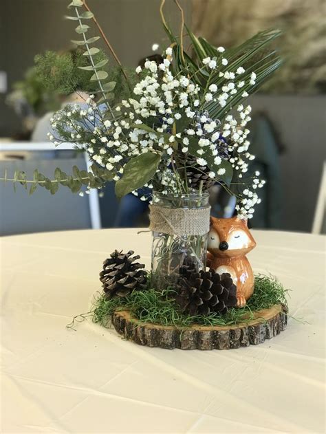 Woodland Themed Centerpiece Rustic Baby Shower Baby Shower Woodland