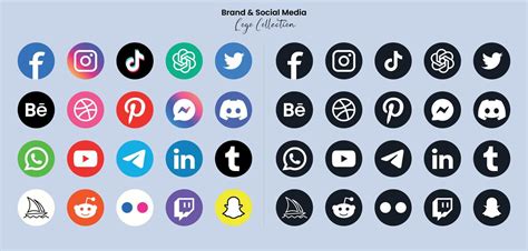 Populaire Social Réseau Symboles Social Médias Logo Icônes Collection