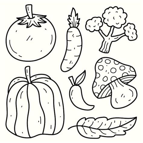Dessin à Colorier Illustration De Dessin Animé Doodle Légumes Dessinés