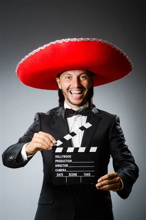 The Young Mexican Man Wearing Sombrero Stock Image Image Of Mariachi