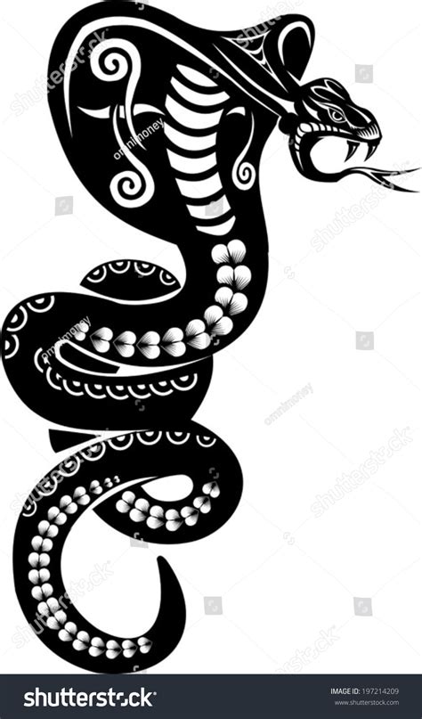 Snake Tattoo Cobra Stock Vector Illustration 197214209 Shutterstock