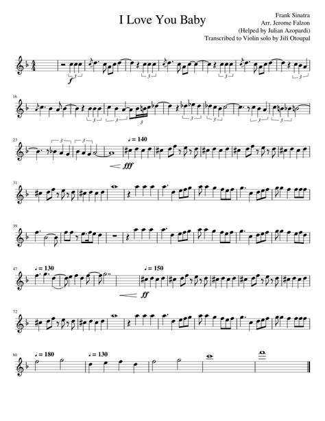 Frank Sinatra I Love You Baby Tekst - I love you baby - Frank Sinatra Sheet music for Violin | Download free in PDF or MIDI