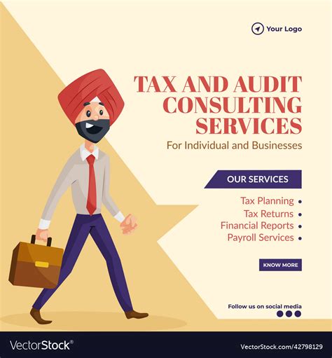 Tax And Audit Consulting Services Banner Design Vector Image