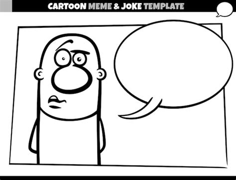 Plantilla De Meme De Dibujos Animados En Blanco Y Negro Con Hombre