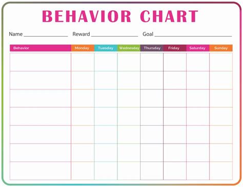 Printable Behavior Chart Template Printable World Holiday