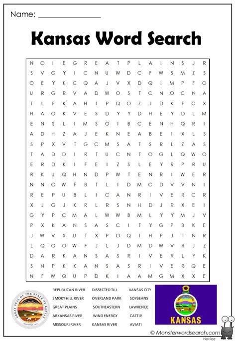 Nice Kansas Word Search Worksheets For Kids Printable Worksheets