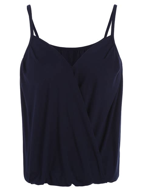 [27 Off] 2021 V Neck Wrap Cami Top In Purplish Blue Zaful