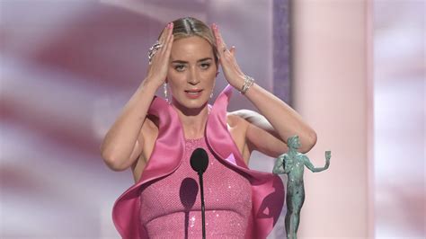 Emily Blunt Shocked By SAG Award Win You Blew My Slicked Hair Back