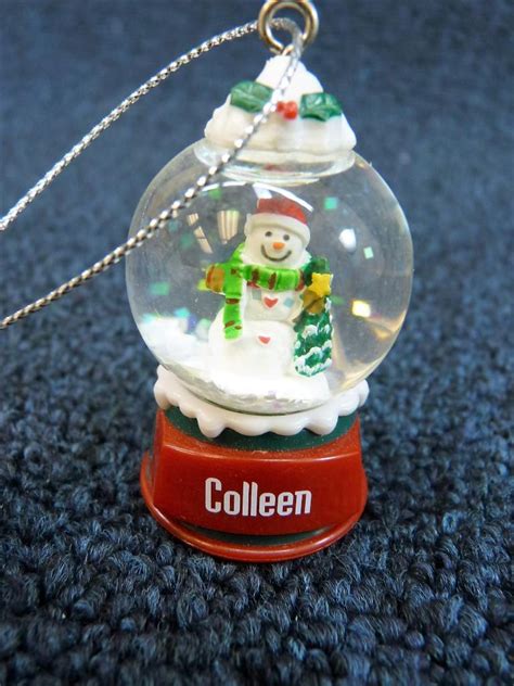 Cute Ganz Personalized Name Snowman Snow Globe Ornament A Thru C Ebay