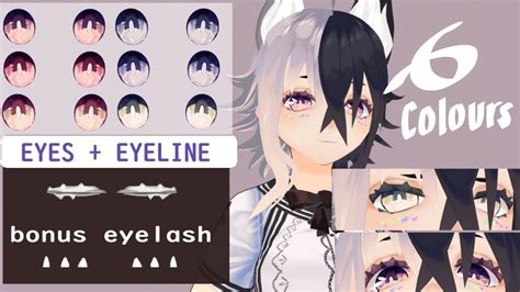 Vroid Eyes Texture Pack Eyeline Eyelash Included Yatsu Booth