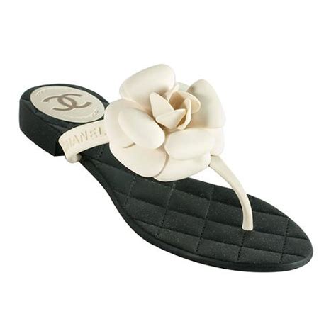Chanel Camellia Thong Sandals Size 6 36