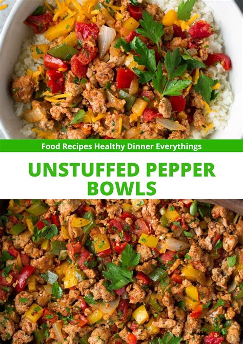 Crumble the meat as it cooks. UNSTUFFED PEPPER BOWLS