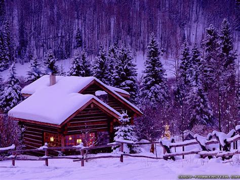 Download Wallpaper Snowy Winter Cottage By Jocelynhenson Cozy