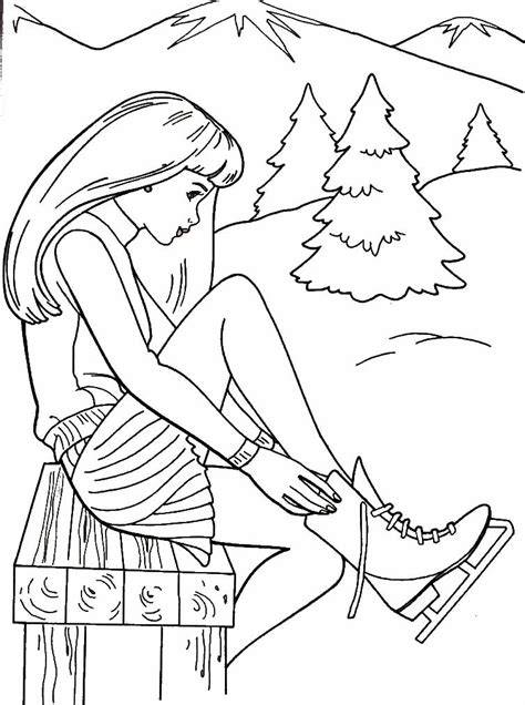 Barbie Ice Skating Coloring Pages