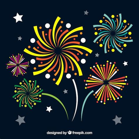 Abstract Fireworks Collection Vector Free Download