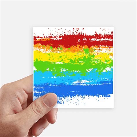 Stippling Rainbow Lgbt Sticker Square Waterproof Stickers Wallpaper Car