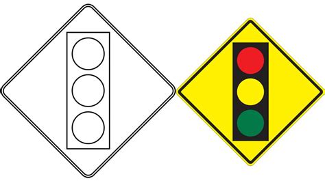 Traffic Signal Ahead Traffic Light Warning Road Sign