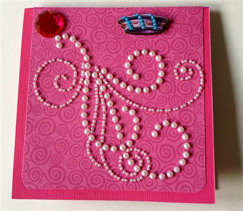 3D Handmade Birthday Card Pearls and Whirls
