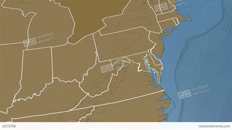 Maryland State Usa Extruded Elevation Map Stock Animation 6515798