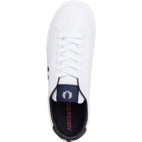 Buy Fred Perry Mens B722 Leather Trainers White