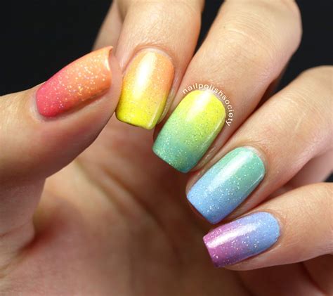 31dc2014 Day 09 Rainbow Sparkle Gradient Gradient Nails Nails Nail Art