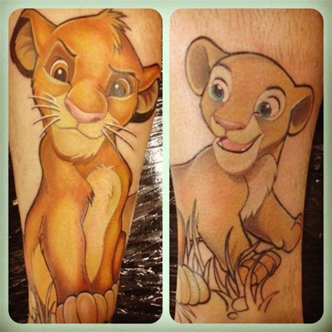 Simba And Nala From Lion King Disney Tattoos By Ally Riley Dangerzone