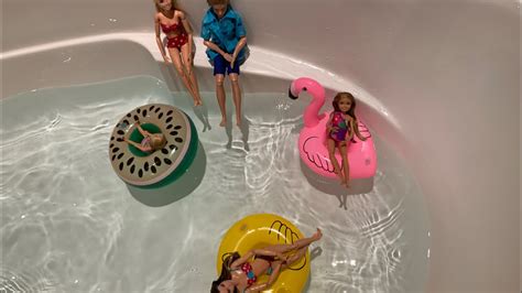 barbie indoor pool party youtube