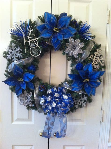 Blue And Silver Christmas Wreath By Katie Bryson Christmas Wreaths Diy