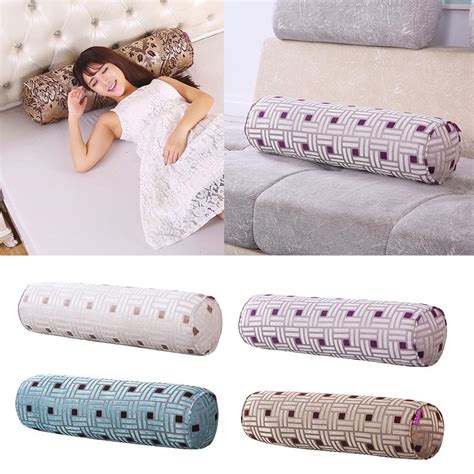 Long Neck Roll Pillow Round Bolster Legs Neck Support Cushion Washable
