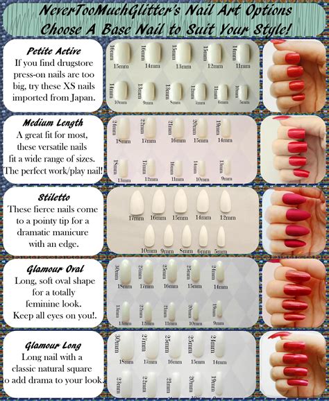 Press On Nail Size Charts Press On Nails Business Nails Simple Nail