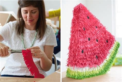 Make Your Own Summer Piñata Thinkmakeshare Watermelon Diy Diy