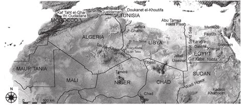 Map Of Northern Africa With Location Of Sites Cited In The Text