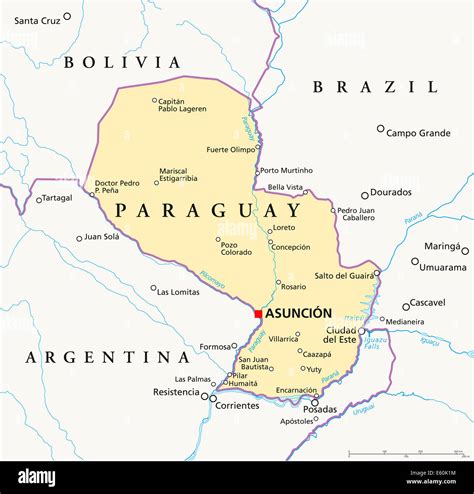 Mapa Político De Paraguay Fotografía De Stock Alamy