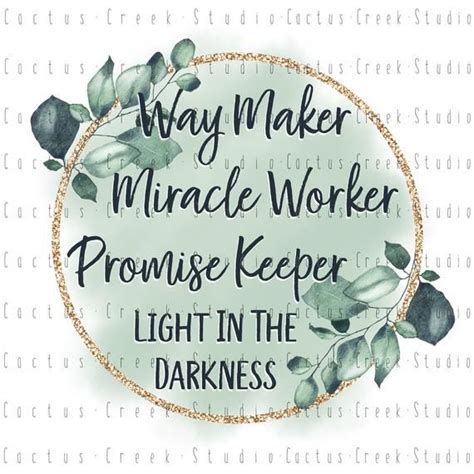 Way Maker Miracle Worker Promise Keeper Png File Digital Etsy
