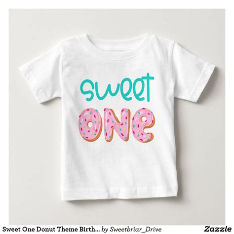 Sweet One Donut Theme Birthday Girl 1st Bday Party Baby T Shirt 1 Year
