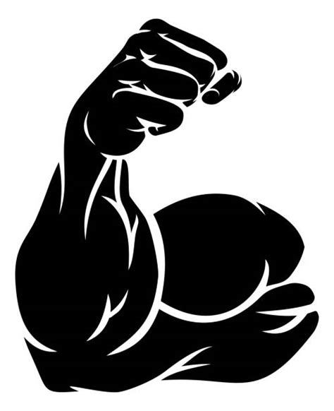 Drawing Of The Flexing Bicep Illustrations Royalty Free Vector