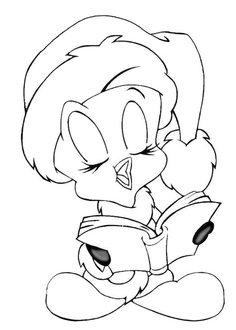 Christmas Caroling Tweety Coloring Page Desenhos Para Pintar Desenho