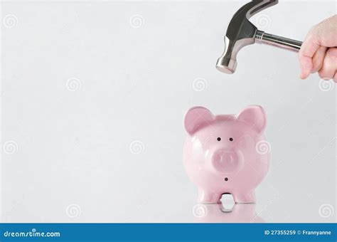 Breaking Into Piggy Bank Royalty Free Stock Images Image 27355259