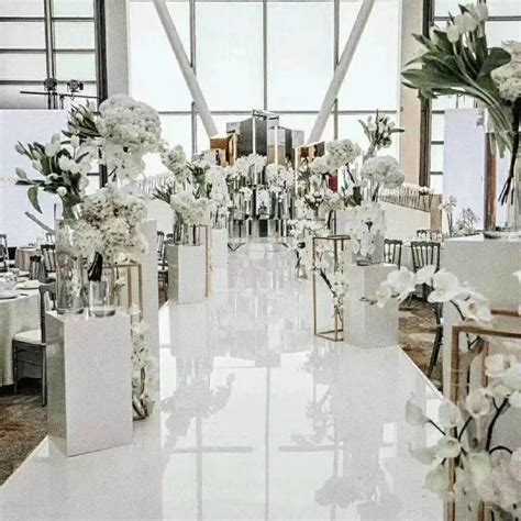 White Mirrored Reflection Aisle Runner Engagement Decorations Etsy