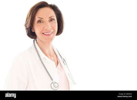 Senior Female Doctor Smiling Towards Camera Stock Photo Alamy