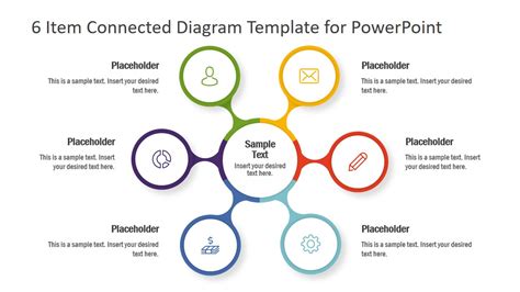 6 Item Connected Diagram Template For Powerpoint Slidemodel