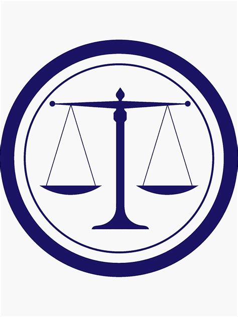Blue Scales Of Justice Silhouette Sticker By Pdgraphics