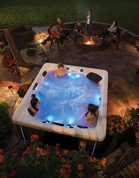 Concrete Patio With Fire Pit And Hot Tub Patio Ideas