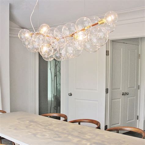 Nordic Led Clear Glass Bubble Chandelier Lamp Modern Diy Home Deco