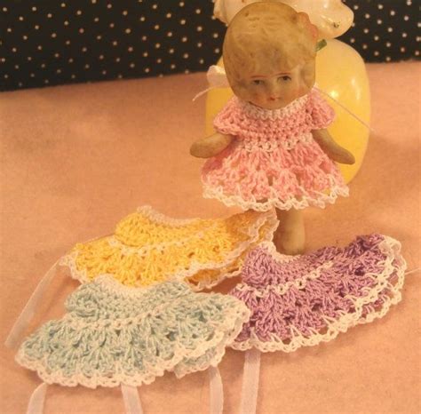 miniature crochet handmade doll dress fits 2 by neatstuffbyjan crochet dolls handmade