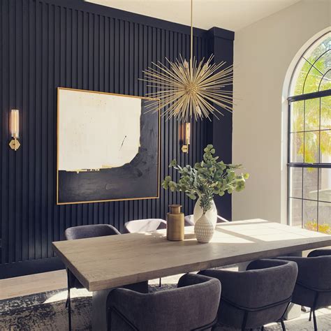Black Natural And Gold Decor Dining Room Accents Accent Walls In