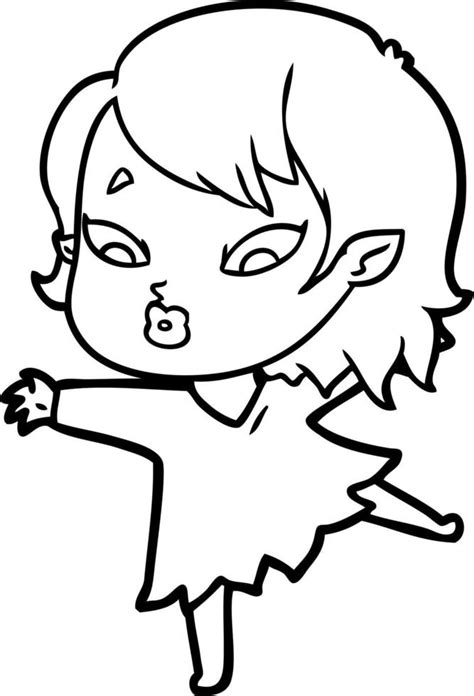 Cute Cartoon Vampire Girl 12453188 Vector Art At Vecteezy