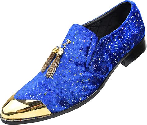 Mens Black And Gold Loafers