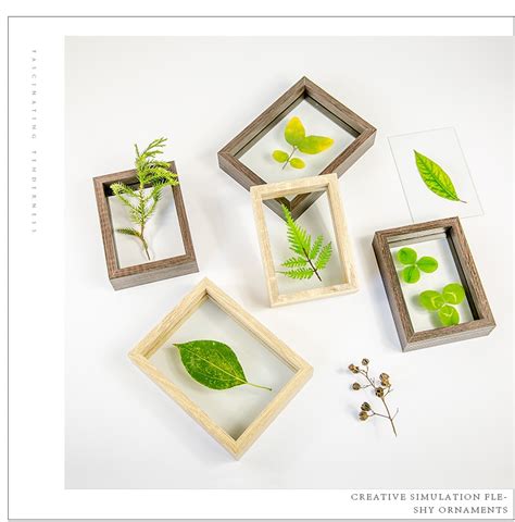 Wood Double Sided Glass Frame Diy Simple Plant Specimens Wedding Party Room Desktop Decoration