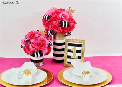 See more ideas about sweet sixteen centerpieces, birthday party, party decorations. DIY Kate Spade Inspired Sweet 16 Birthday Centerpiece